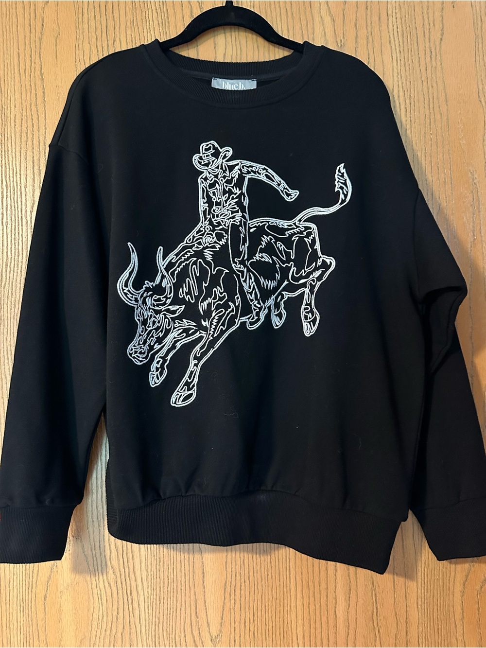 Boutique Black Graphic Rodeo Crewneck Sweatshirt
